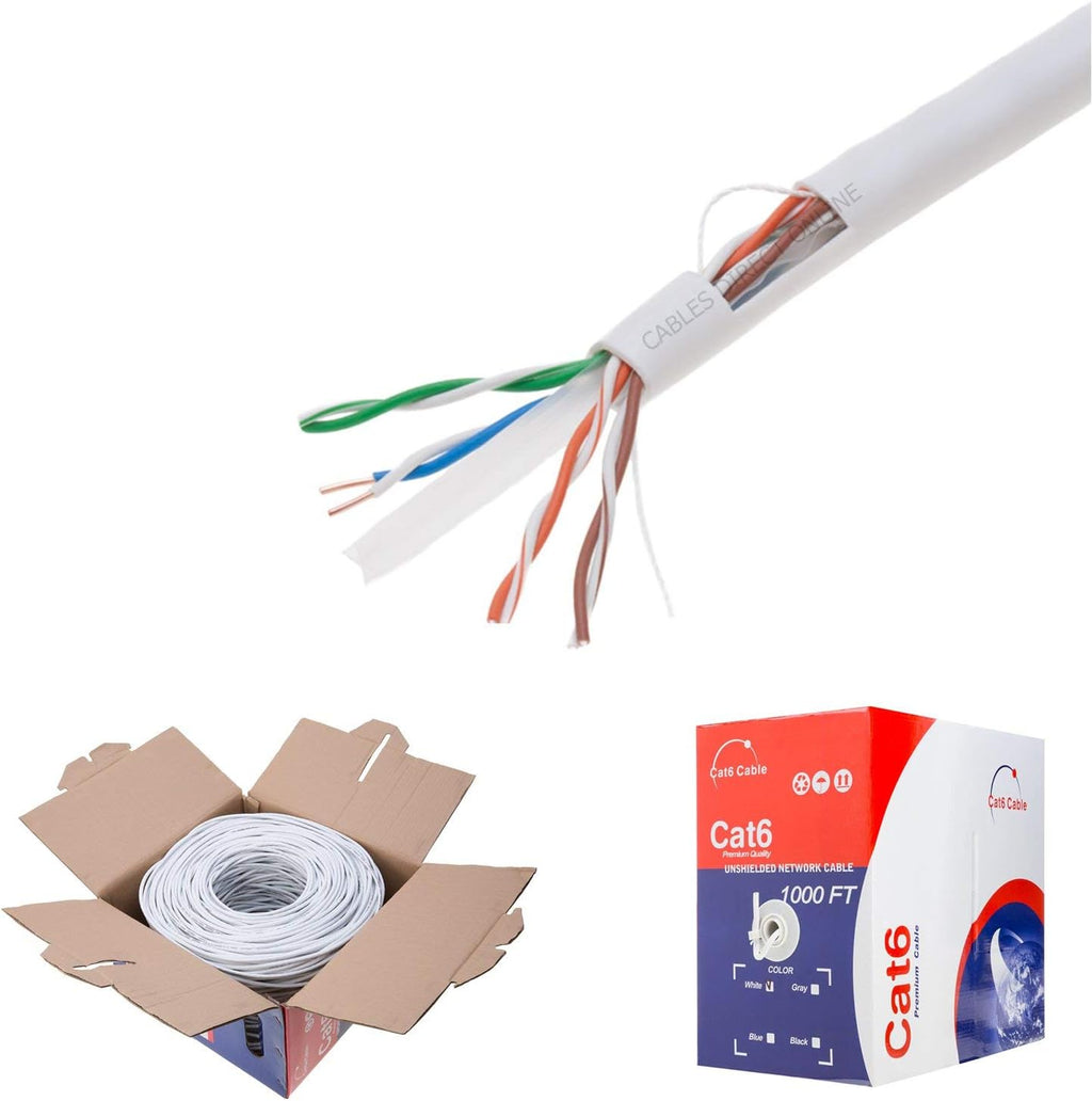 CAT6 1000ft UTP Black Ethernet Solid Cable 23AWG Network Wire D741667