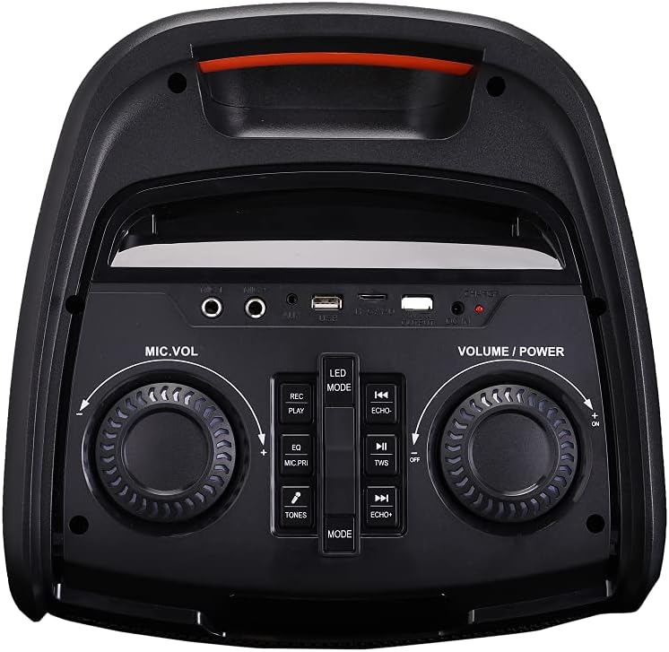 Dual 8 Inch Portable Bluetooth Speaker with Sound Activated Lights B159114