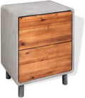 Solid Acacia Wood Nightstand with 2 Drawers P8825