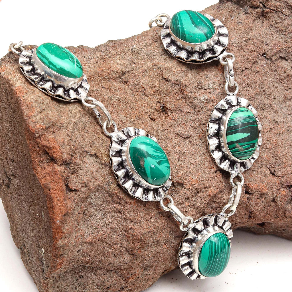 Malachite 925 Silver Necklace 20 in T58168