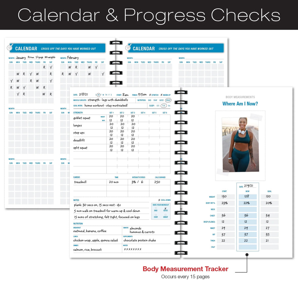 Workout Fitness Journal Nutrition Planner with Laminated Protective Cover C15765