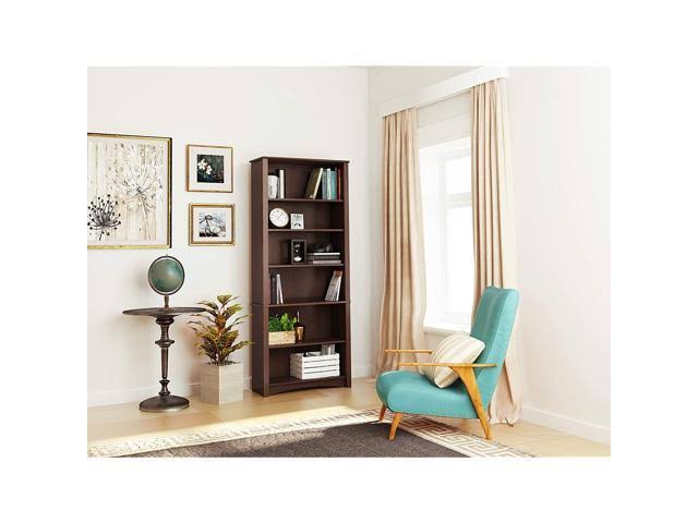 Espresso 6-Shelf Bookcase F742