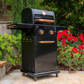 Black 2-Burner Compact Propane Gas Grill with Foldable Sides V510883