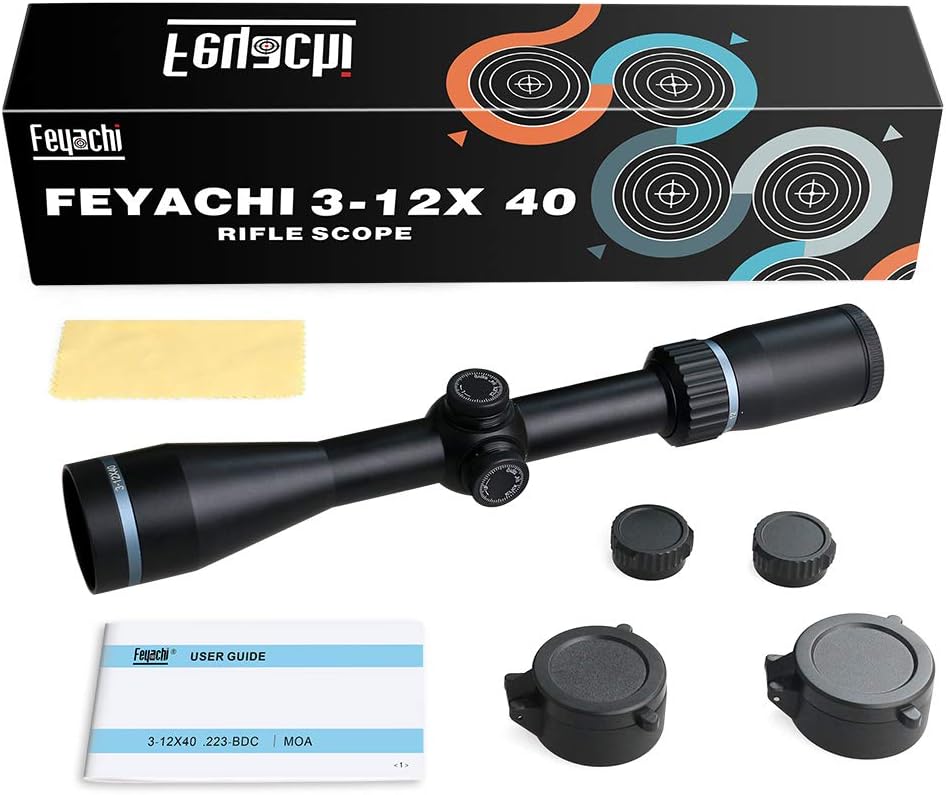 3-12x40mm Rifle Scope BDC MOA Reticle Second Focal Plane 1-inch Tube Black Matte I1732
