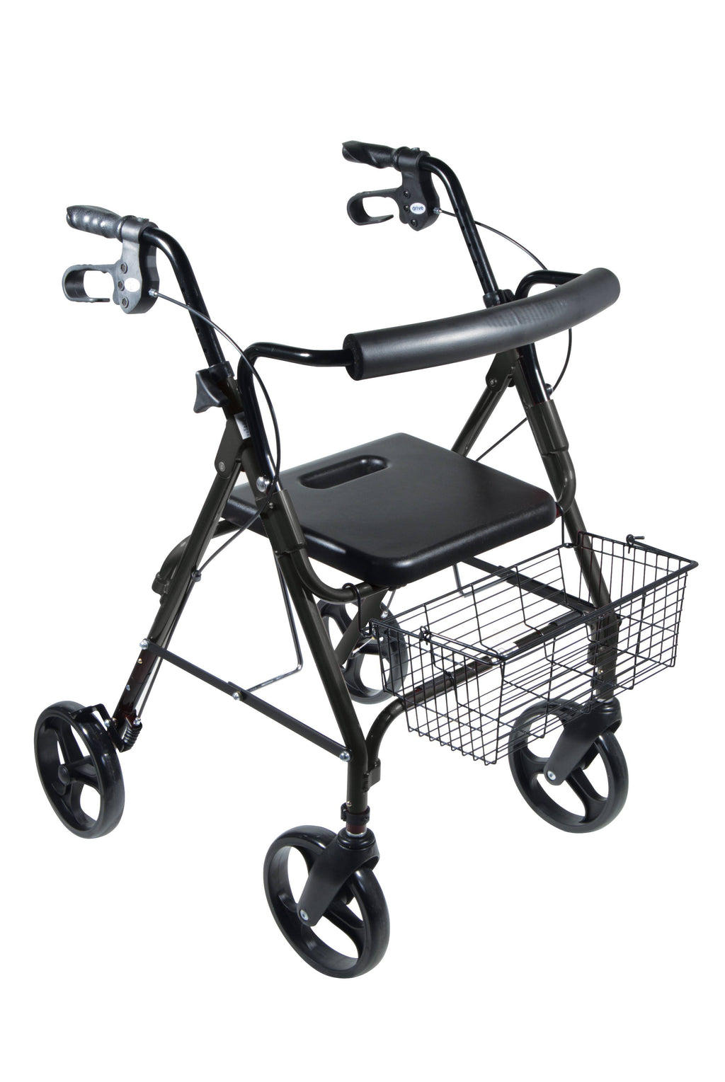 Midnight Black Rollator Walker with 8x22 Wheels and Loop Brakes U27251