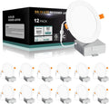 12W 12PACK 900LM Dimmable 5CCT 2700K-5000K Selectable 6 Inch LED Recessed Light W379