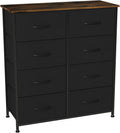 Charcoal Gray/Black 8 Drawer Fabric Dresser O5116