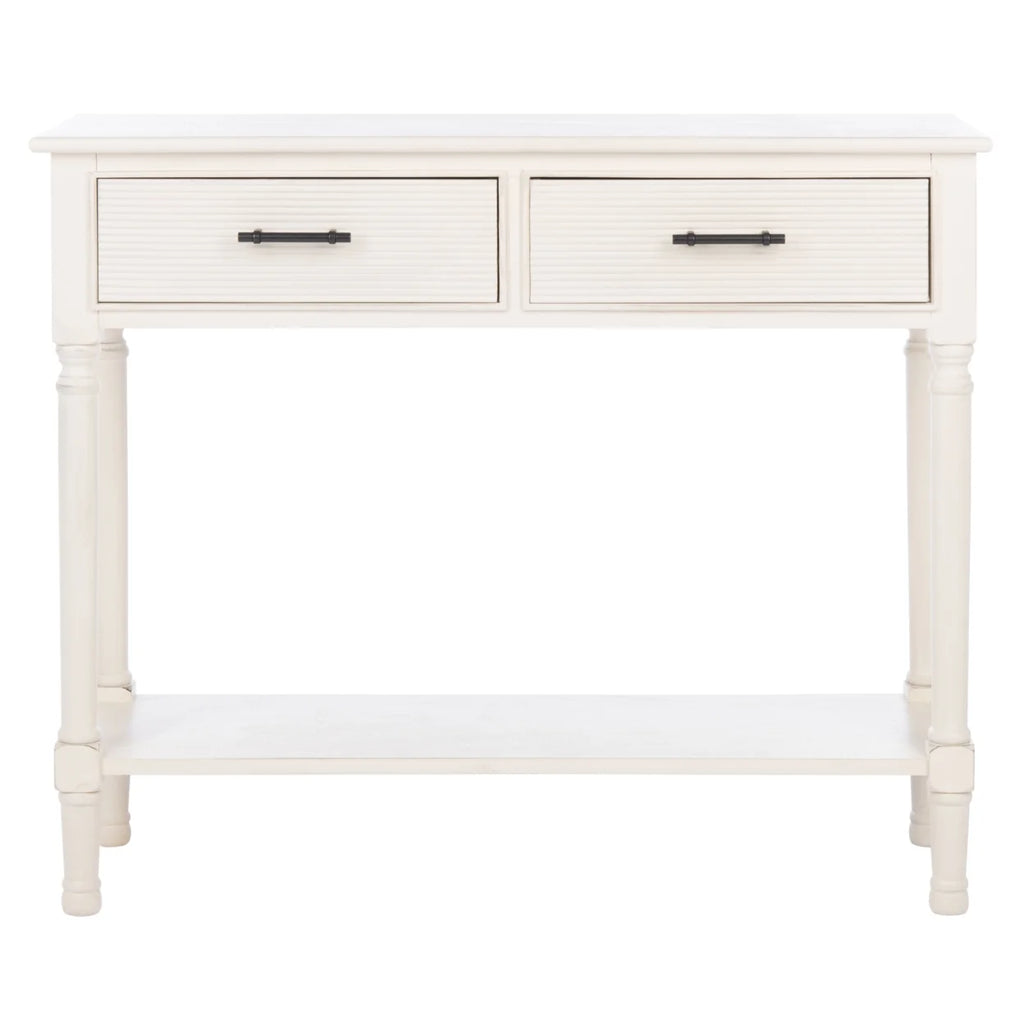 Distressed White 2 Drawer Console Table B540560