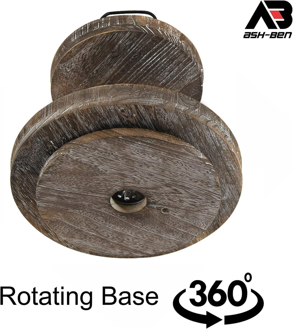 Two Tiered Rotating Wooden Tray with 10 Small & 13 Large Plates F188392