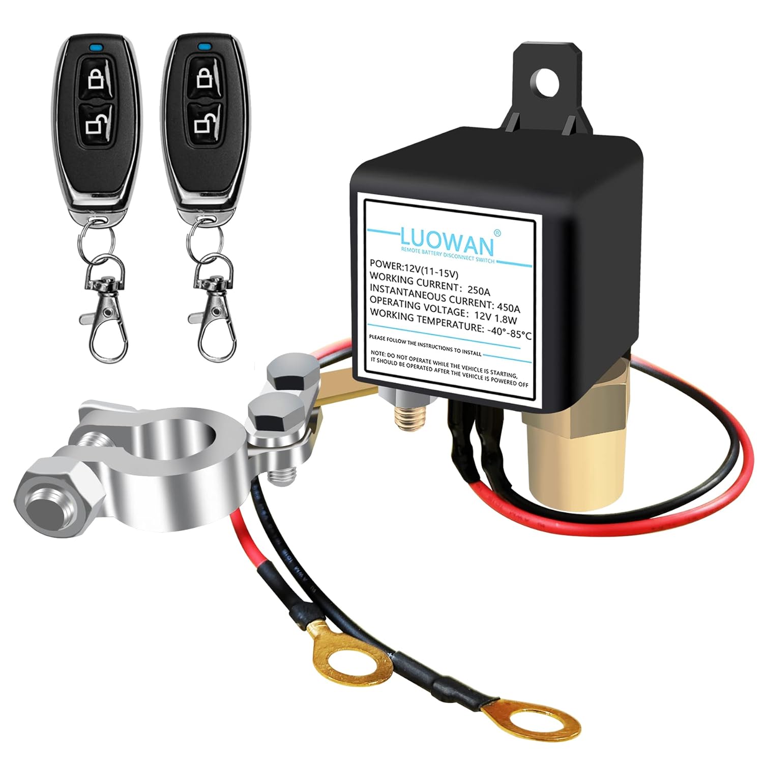 DC12V 250A Remote Battery Disconnect Switch Pack of 2 J1626