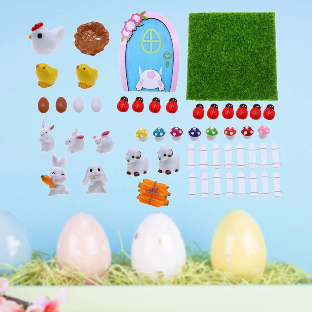 1:12 Scale Dollhouse Easter Rabbit Figurines Decor I909180