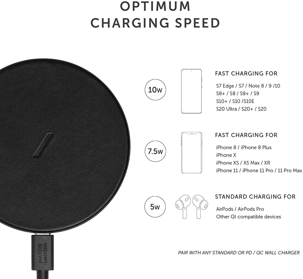 Black Leather Wireless Charger D545