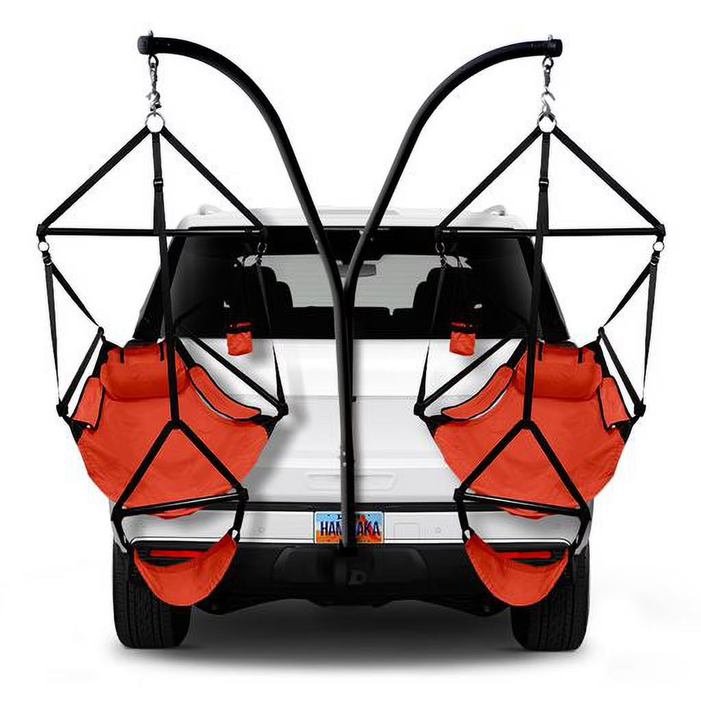 Trailer Hitch Stand and 2 Ripstop Nylon Chairs (Orange) D138012