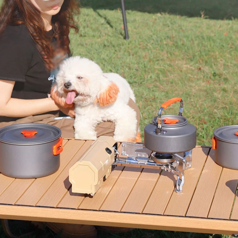 Portable Folding Butane Camping Stove 2600W with Electronic Ignition Carrying Bag G654637