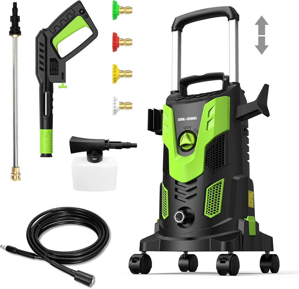 3000PSI 2.5GPM Portable Electric Pressure Washer with 4 Quick Connect Nozzles Q707