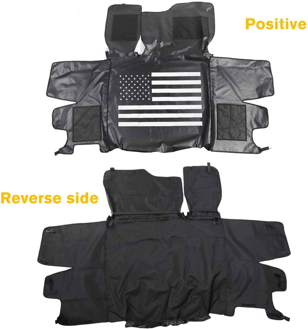 Waterproof Dog Cargo Cover Mat with Corner Protector Washable Durable Pet Trunk Cargo Liner (Black US Flag) G130