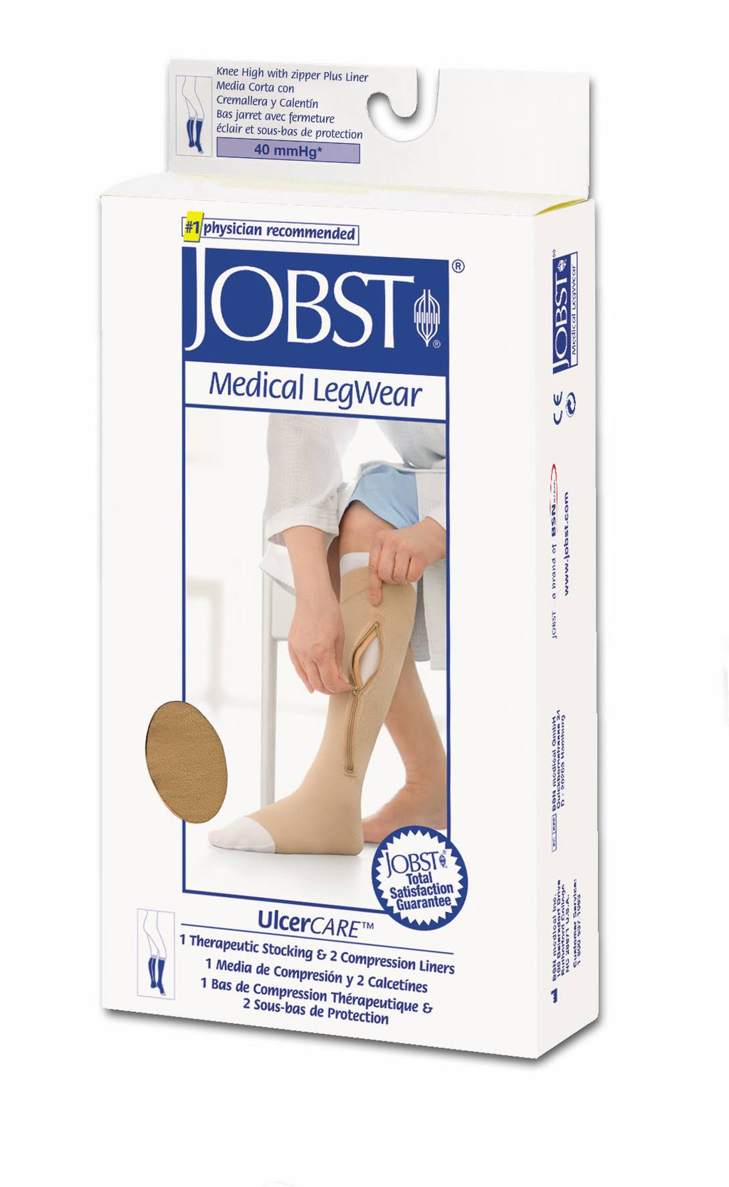 Beige XX-Large Right Compression Stocking with Zipper Z220360