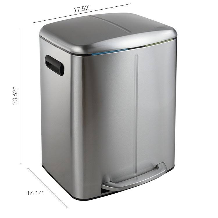 White 10.5-Gallon Double Bucket Trash Can with Lid S282492