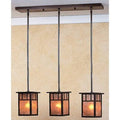 Bronze 3 Light In-Line Double T-Bar Overlay N291119