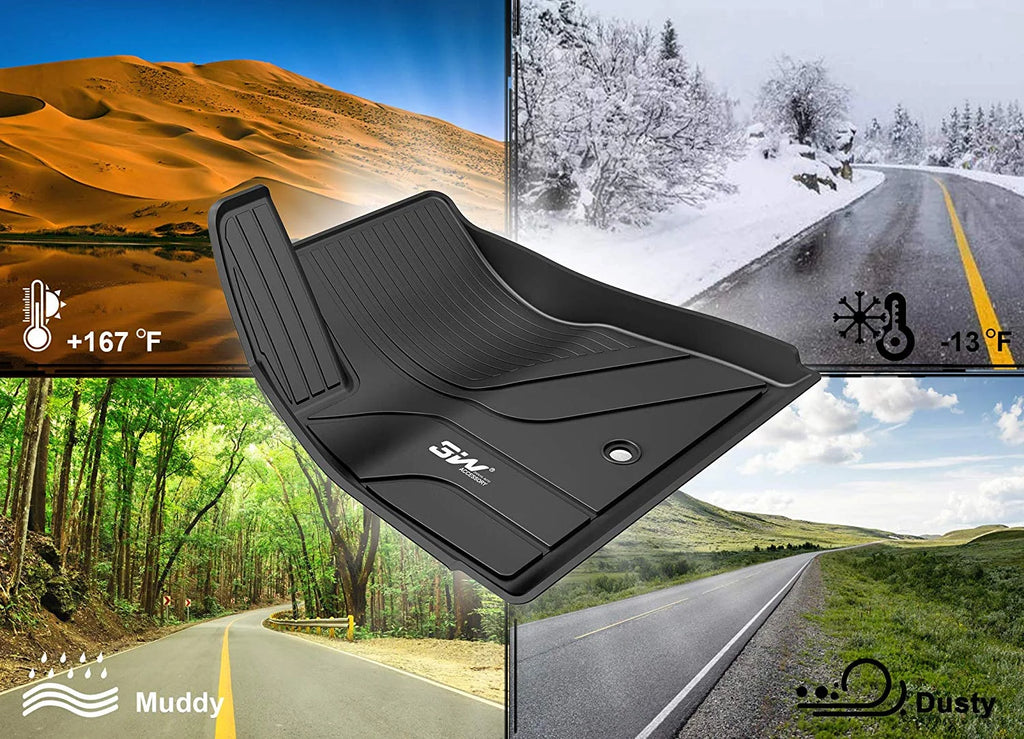 Black TPE Car Floor Mats for Tesla Model 3 G4661