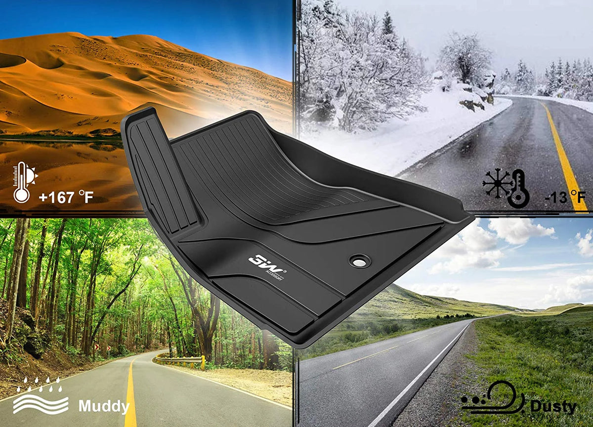 Black TPE Car Floor Mats for Tesla Model 3 G4661