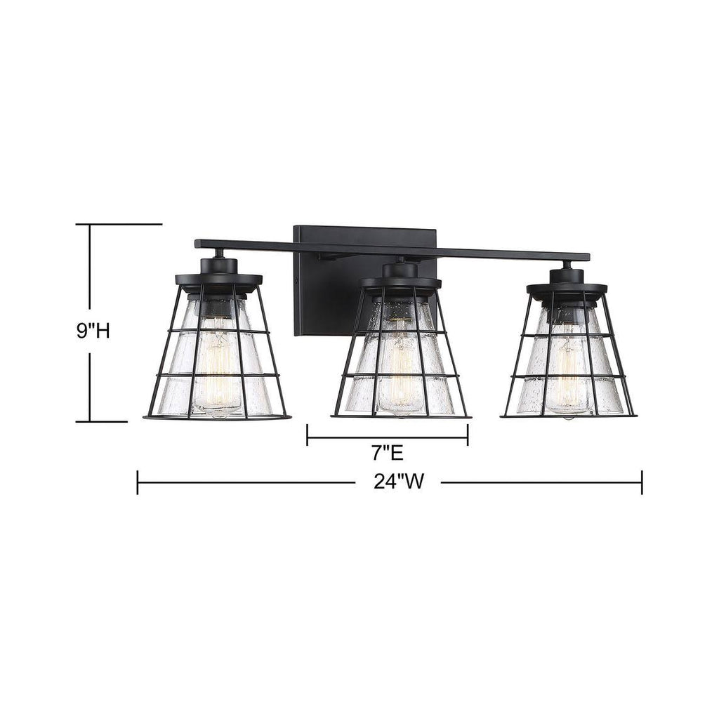 3 Light Black Bath Bar I530242