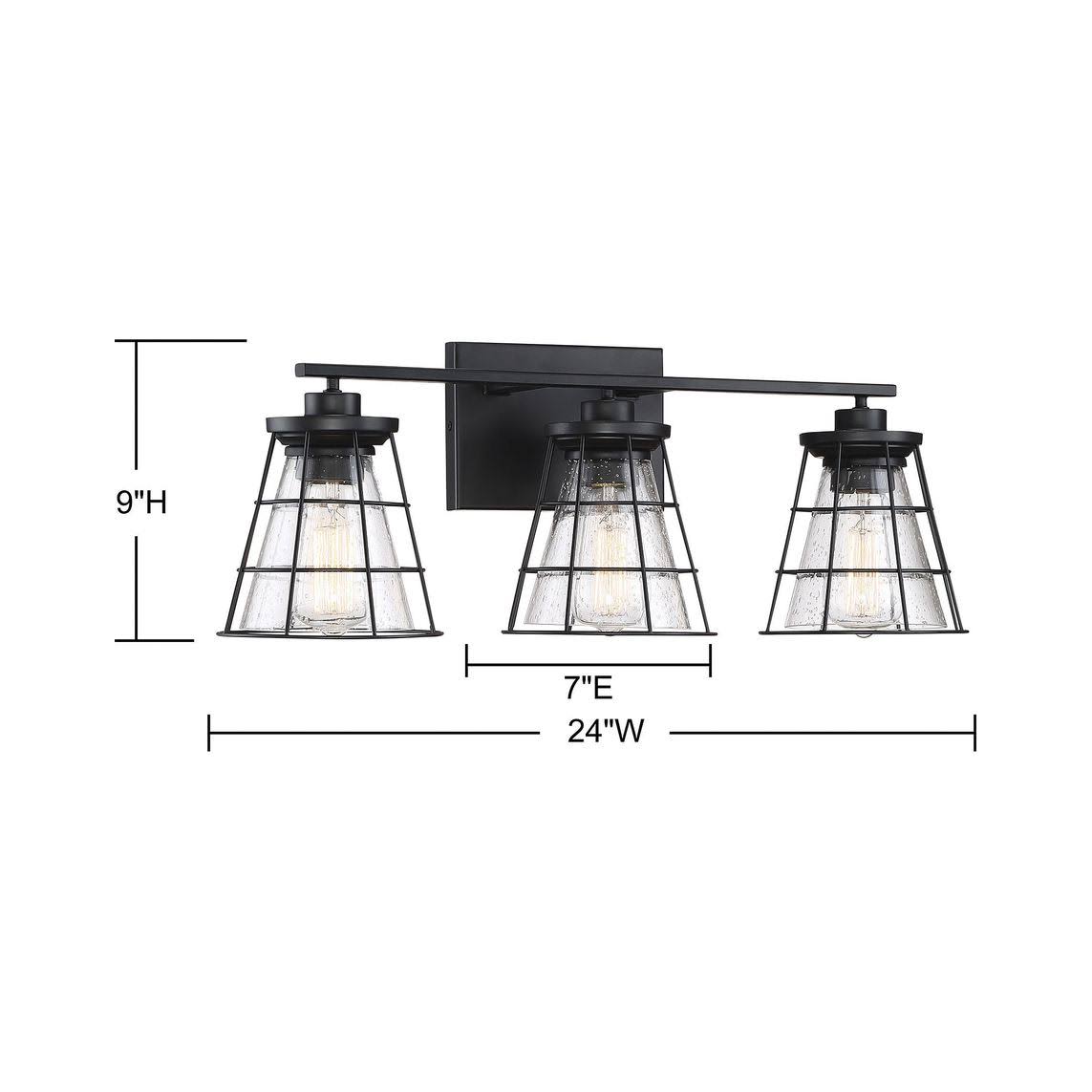3 Light Black Bath Bar I530242