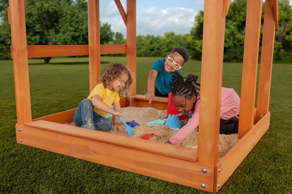 Wooden Playset with Slide and Swing I805179