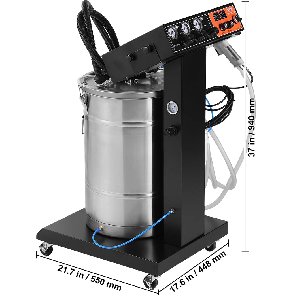 50L Powder Coating System 40 W 100KV Electrostatic Powder Hopper T76187