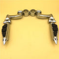 Chrome Peg Mounting Kit with Stiletto Shape Foot Peg Footrest for 25mm Front Engine Guard Frame Tube K969