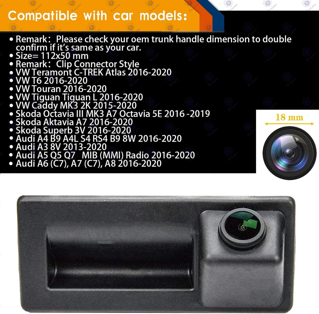 Reversing Camera Integrated in Trunk Handle for Audi A3 8V, A4 B9, A5, Q5, A6, Q7, A7, A8 Allroad Pack of 2 D437