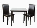 Classic Square Table and 2 Chairs Solid Wooden Espresso Brown M440726