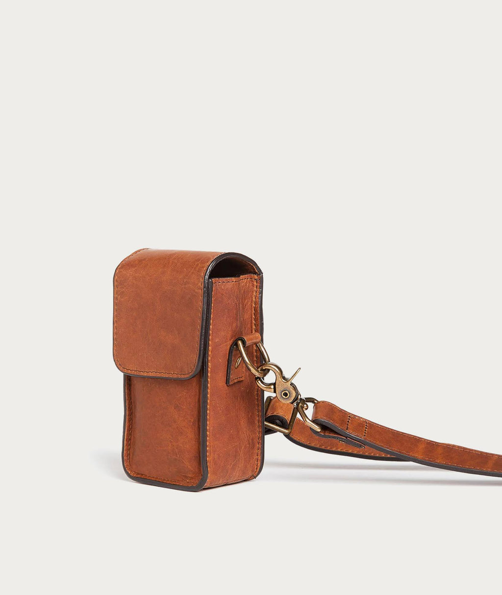 Antique Cognac Camera Case & Crossbody P548040