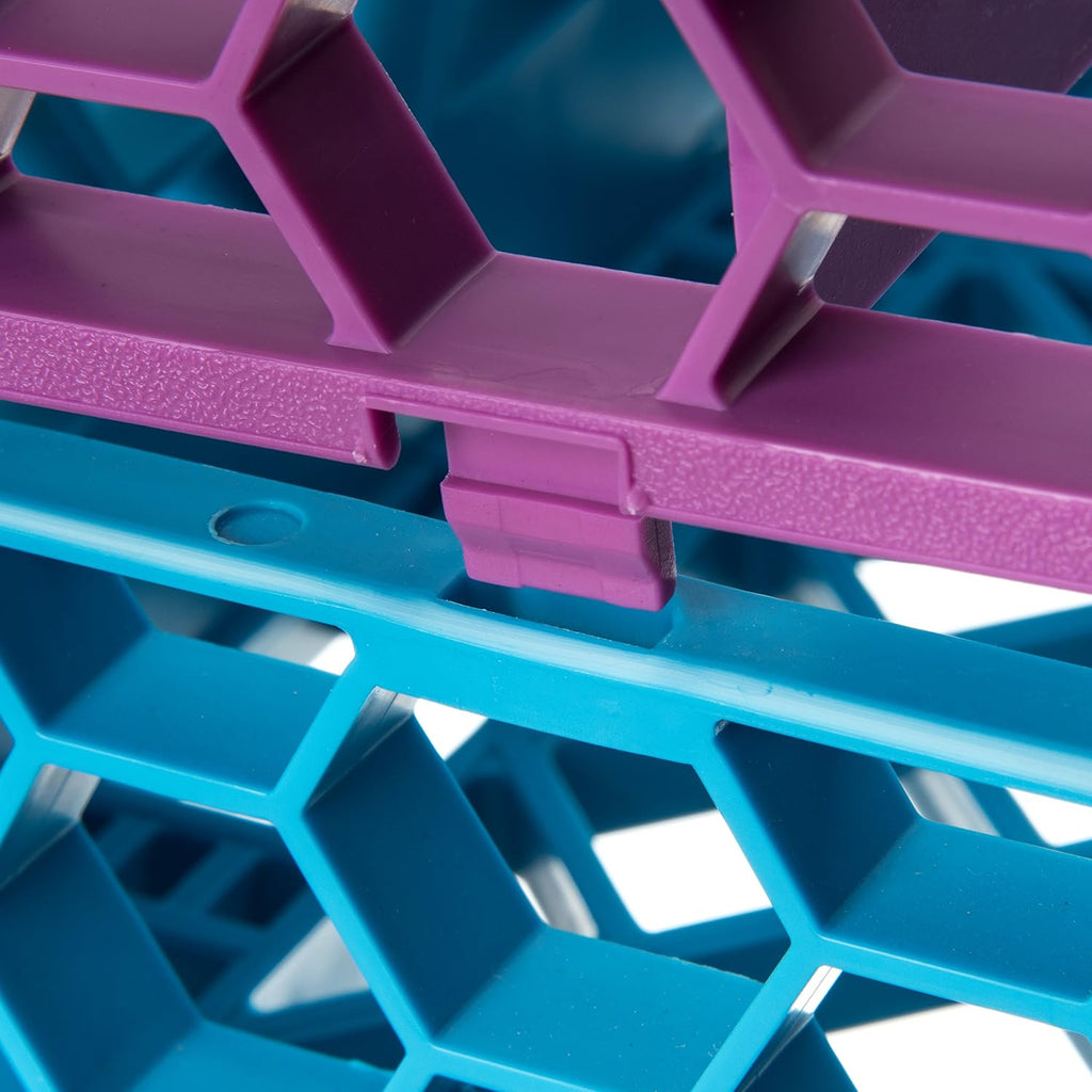 16 Compartment Divided Glass Rack Extender, Lavender, Pack of 2 D64474