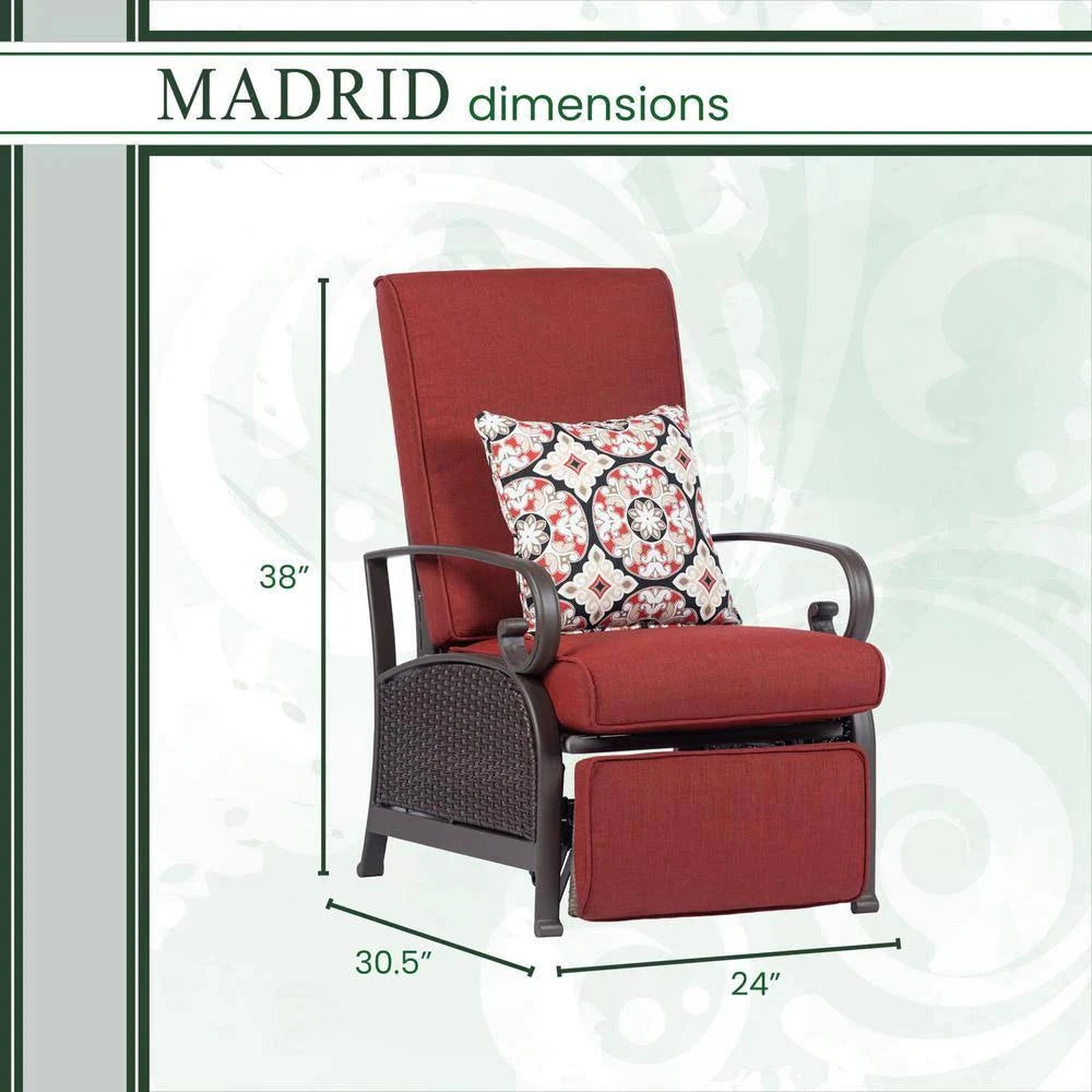Brown/Red Wicker Adjustable Recliner S81519
