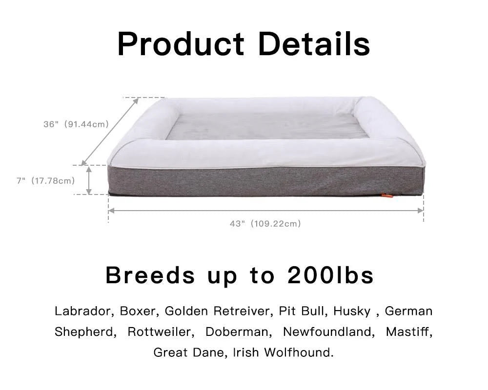 Orthopedic Memory Foam Large Dog Bed with Water Proof Liner N2281