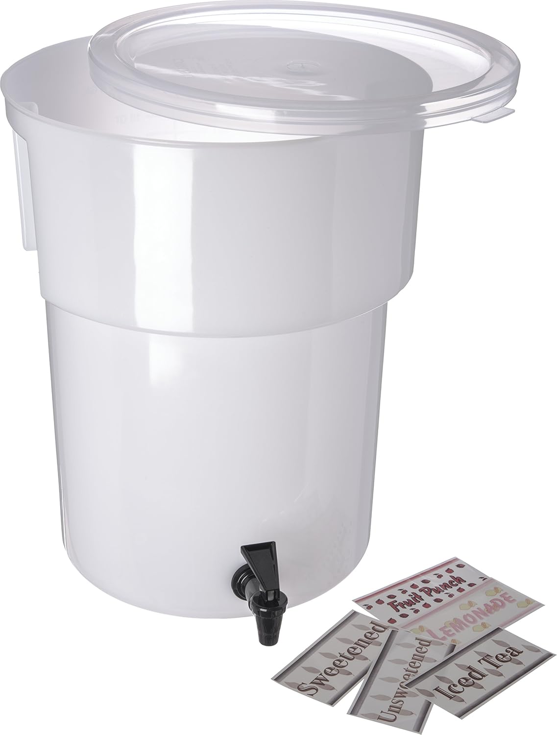 White 5 Gallon Polyethylene Beverage Dispenser K9747
