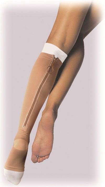Beige XX-Large Right Compression Stocking with Zipper Z220360