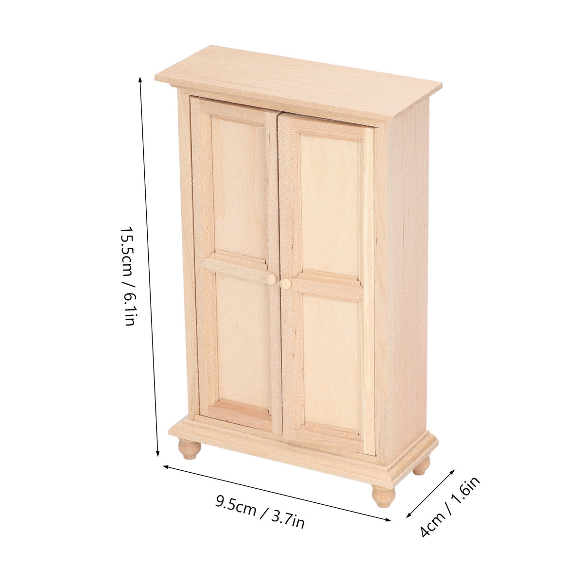 Wooden Vintage Miniature Wardrobe Dollhouse Cabinet T998