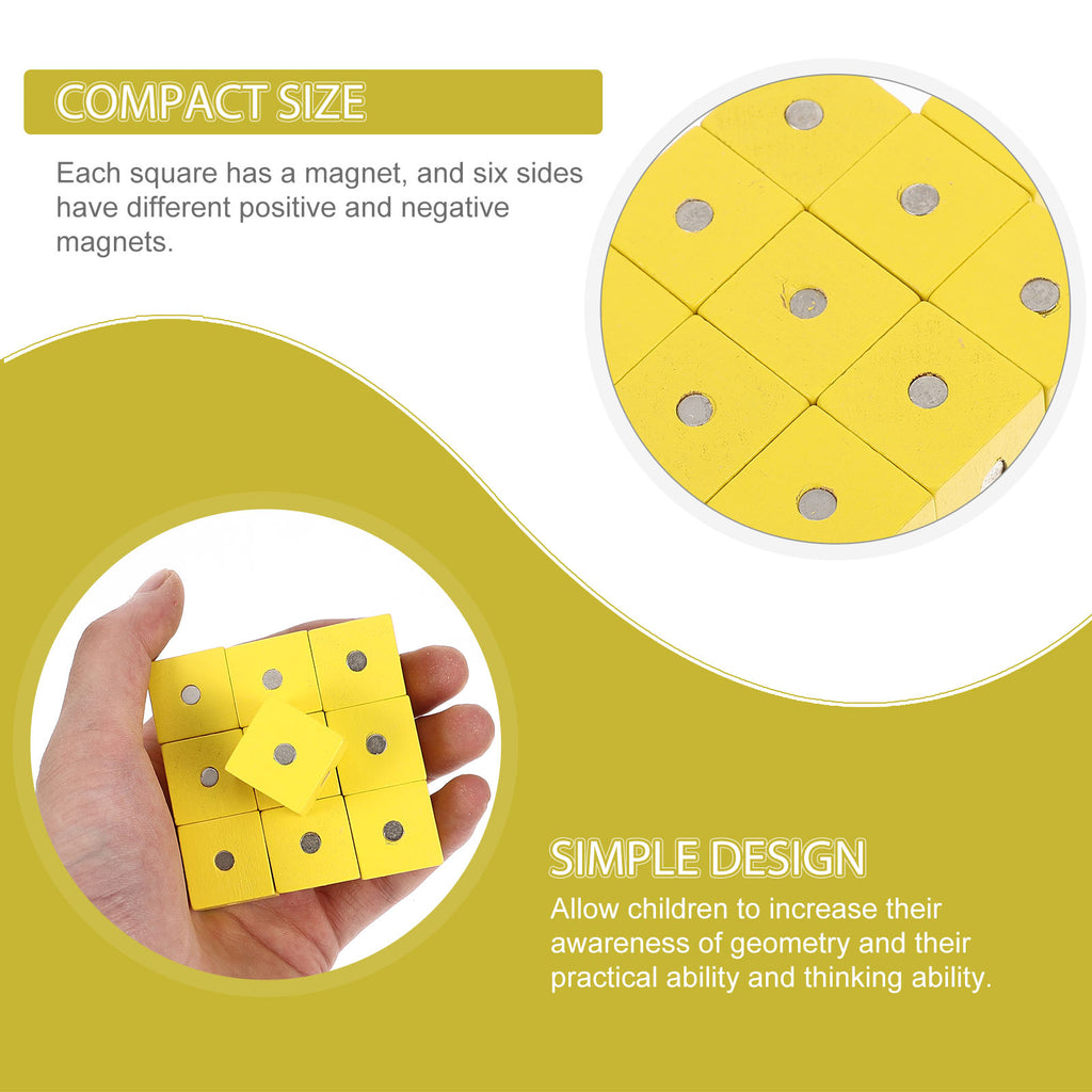 10 Pcs Magnetic Wooden Building Blocks Cube Toy C2465