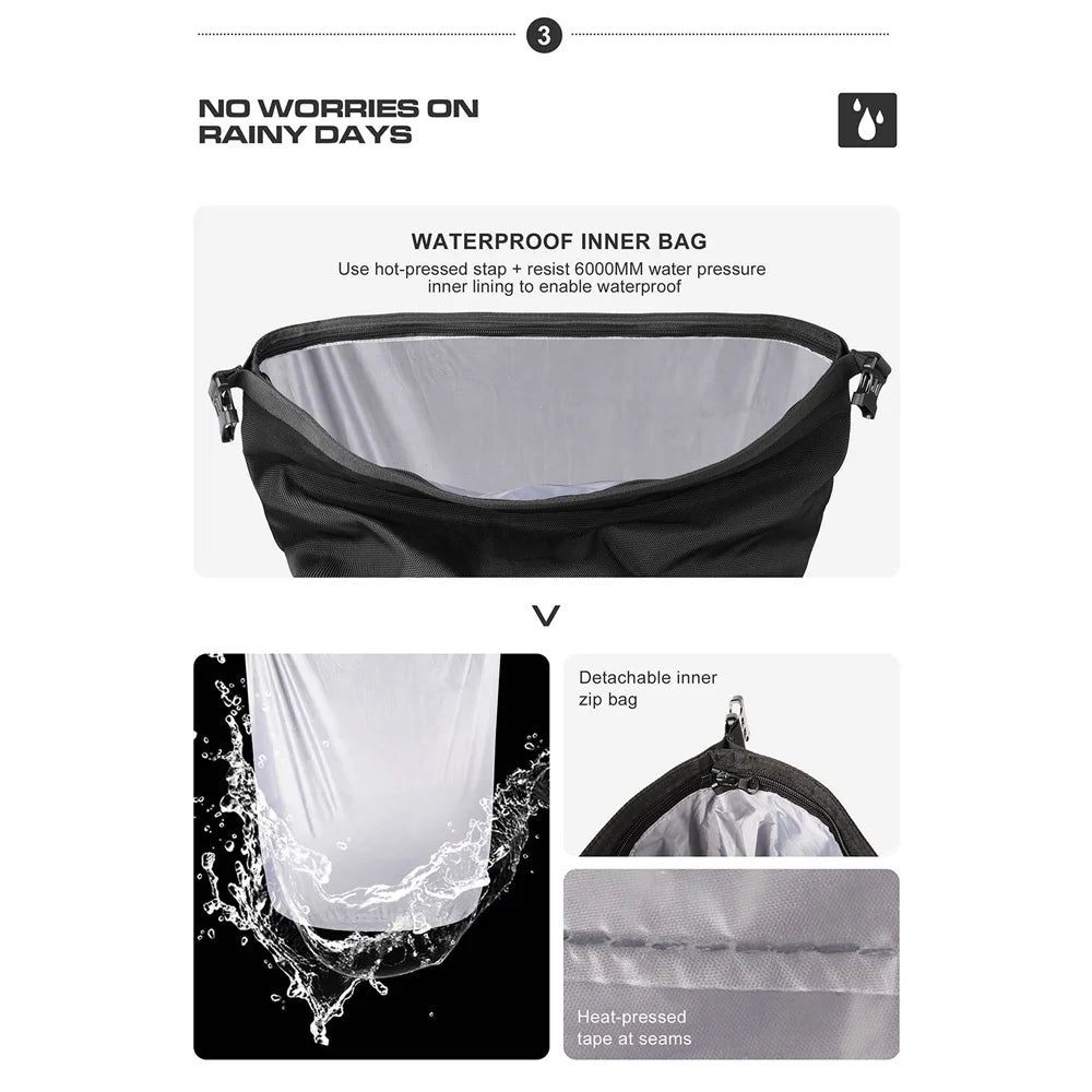Polyester Motorcycle Side Saddle Bag 20L with Removable Waterproof Inner Bag I706033