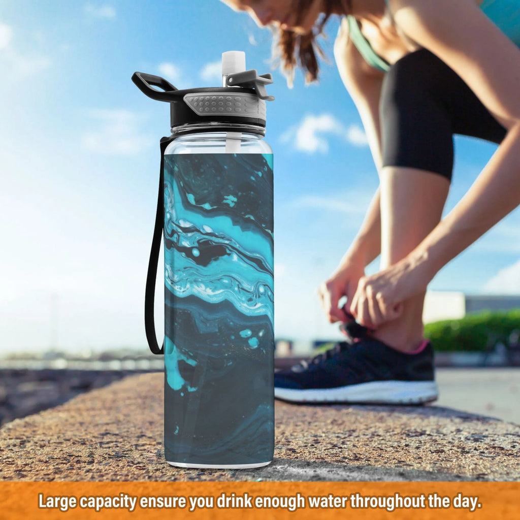 32oz Tritan Leakproof Clear Water Bottle with Straw X5585