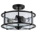 13-in Black Incandescent Semi-Flush Mount Light V191