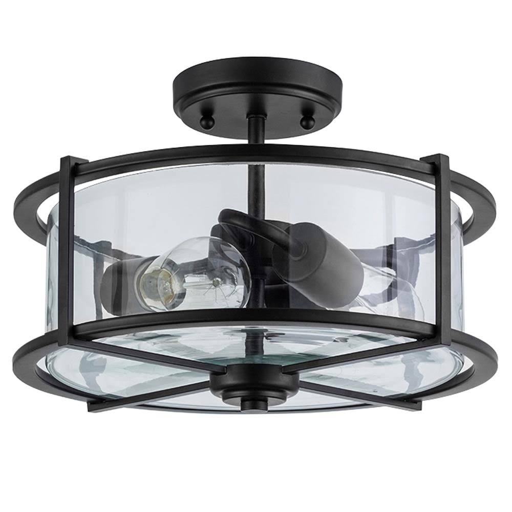 13-in Black Incandescent Semi-Flush Mount Light V191