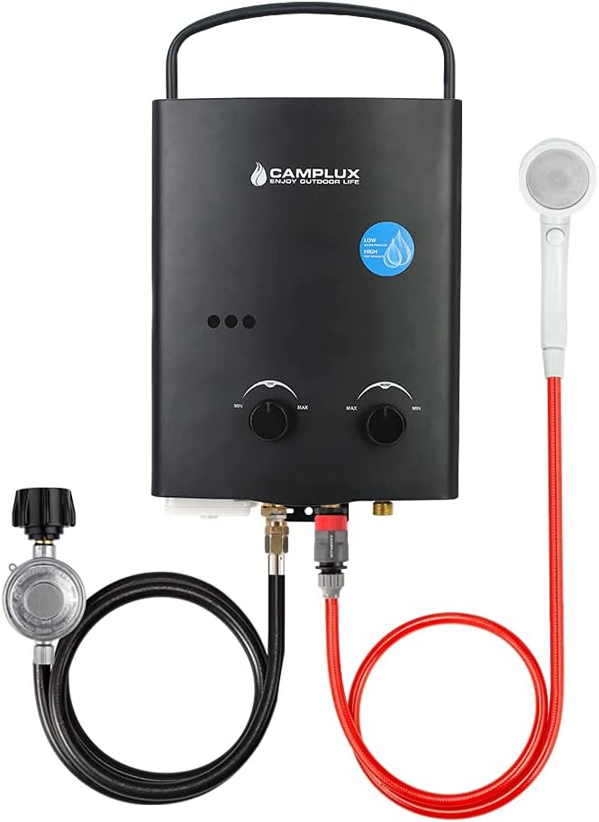 Black 1.32 GPM Outdoor Propane Gas Tankless Water Heater M513562