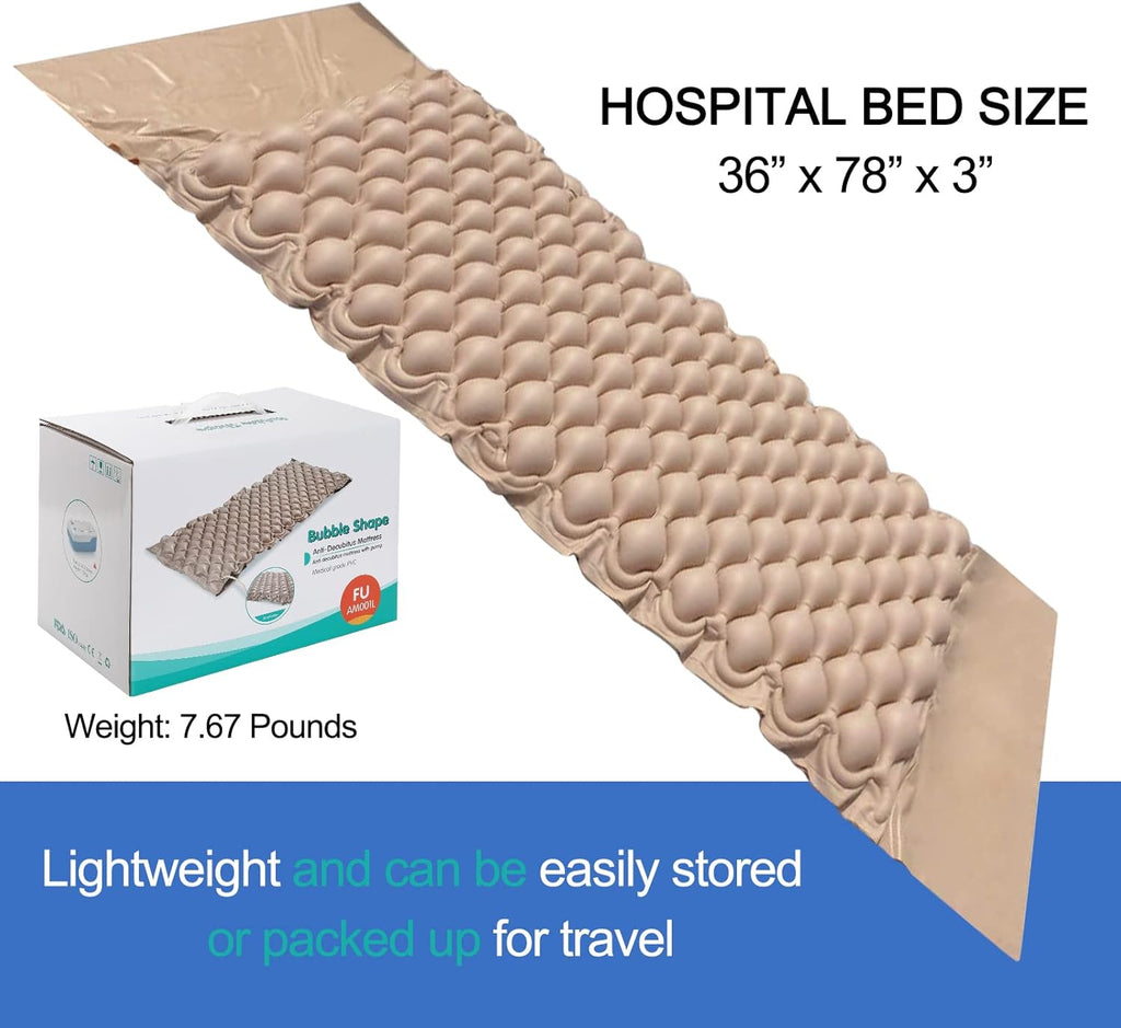 Alternating Pressure Pad Air Mattress Topper with Pump System, 36 x 78 x 3 L68506
