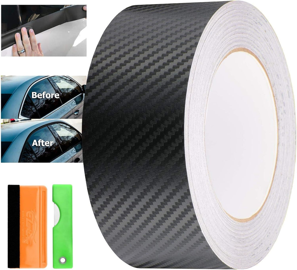 3D Carbon Fiber Black Vinyl Wrap Kit 2 x25Ft W132564