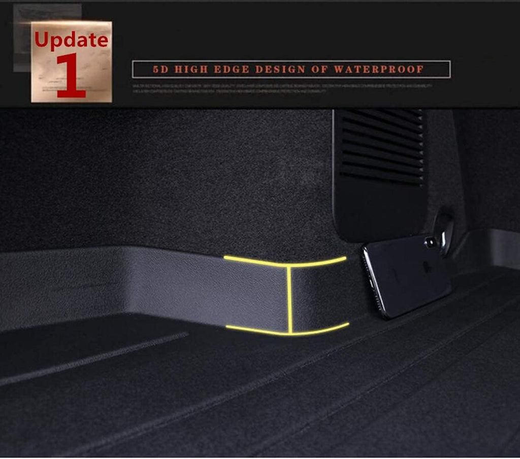 Black Heavy Duty Rubber Waterproof Rear Cargo Tray Trunk Floor Mat Protector Pack of 2 L273