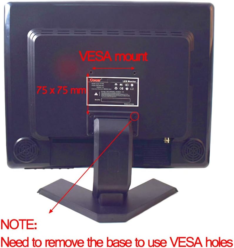 17 inch CCTV Monitor with VGA HDMI AV BNC Audio Ports Built-in Speaker 4:3 HD Display LCD Security Screen Z2891
