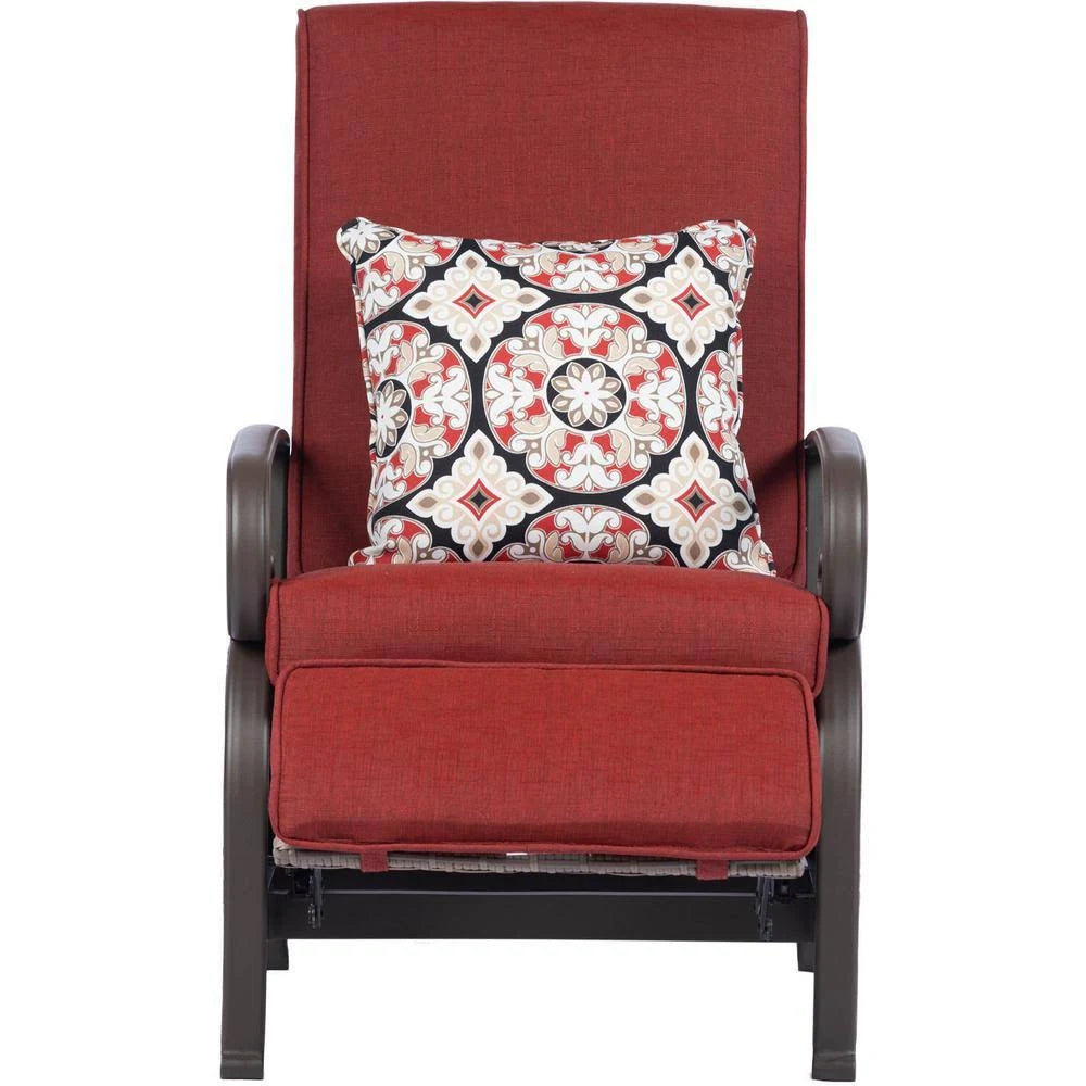 Brown/Red Wicker Adjustable Recliner S81519